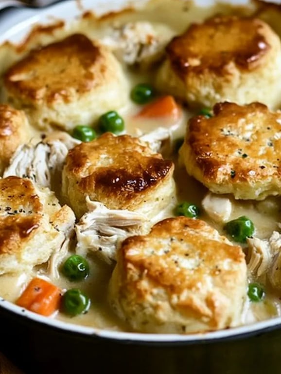 Homemade Chicken Pot Pie with Biscuits