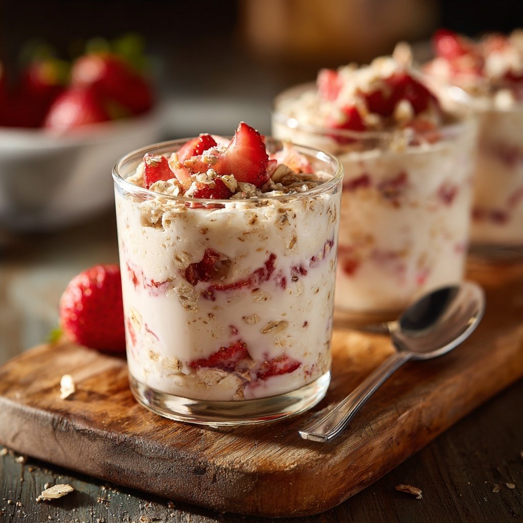 Strawberry Oat Yogurt Breakfast Cups