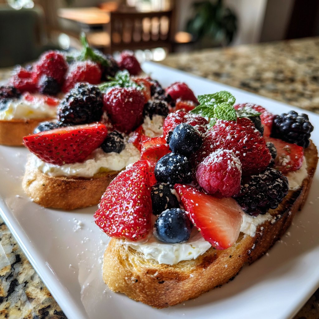 Valentines Breakfast Berry Ricotta Toast
