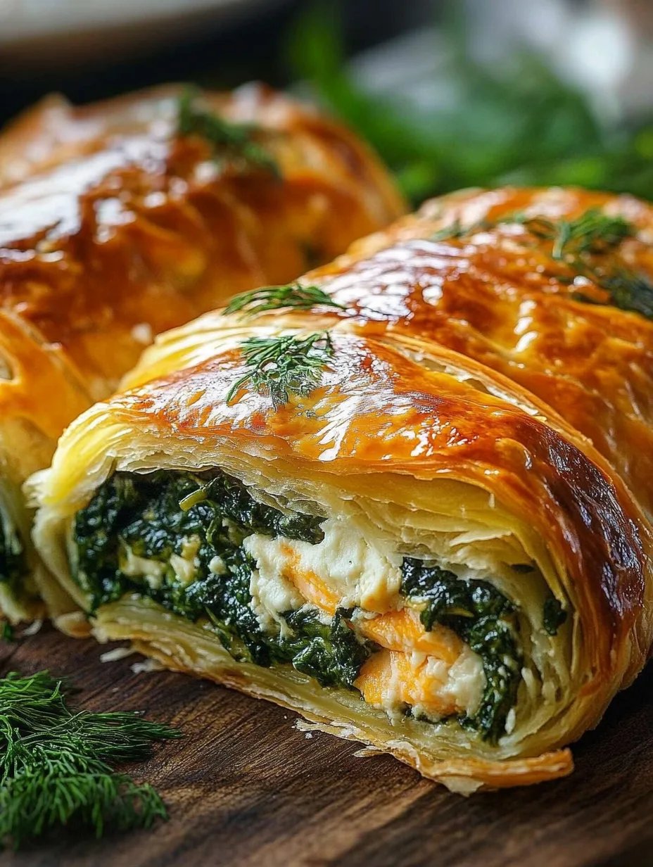 Elegant Spinach and Cheese Salmon Wellington