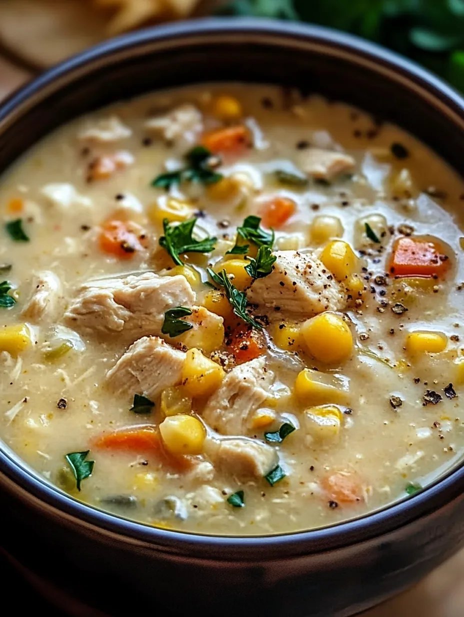 The Best Crockpot Chicken Corn Chowder!