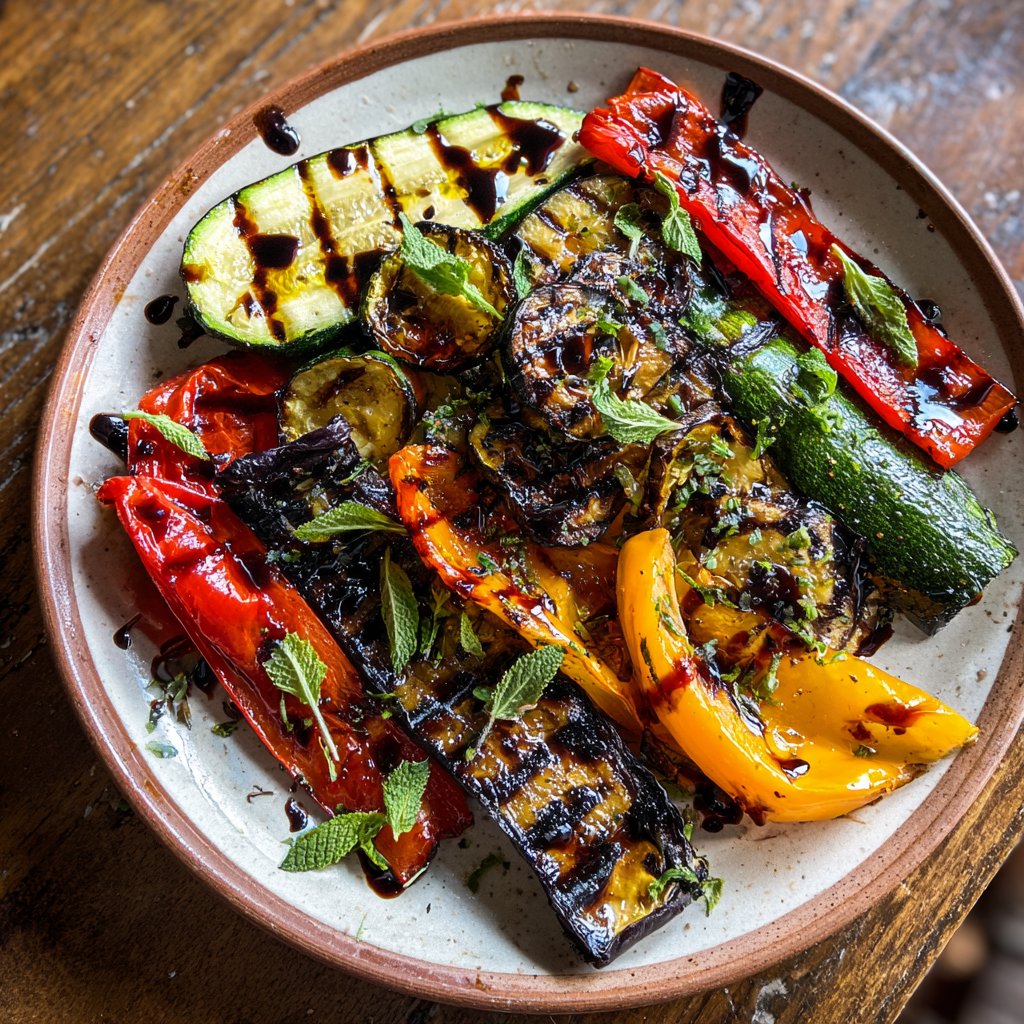 Healthy Dinner Grilled Veggie Plate