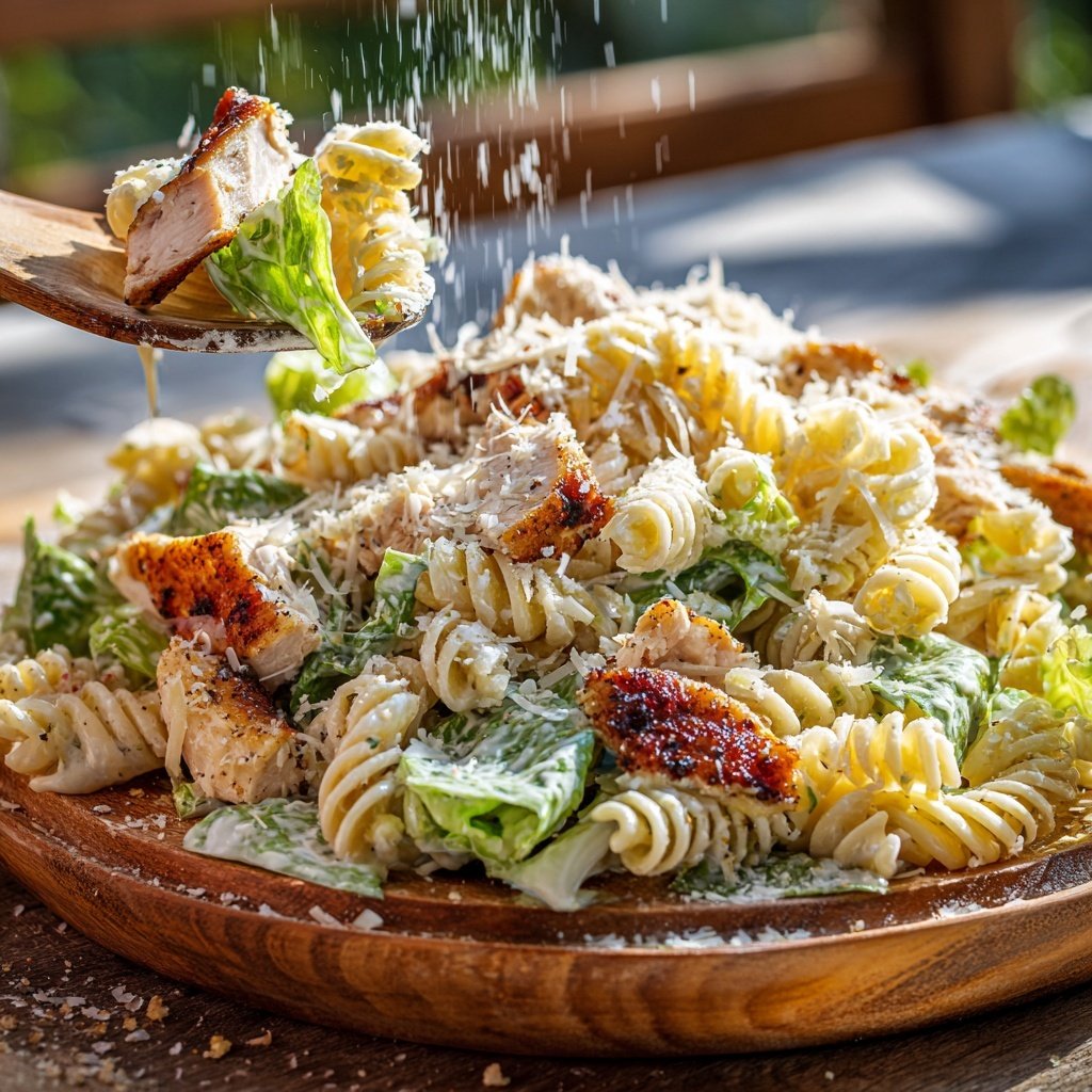 Healthy Chicken Caesar Pasta Salad