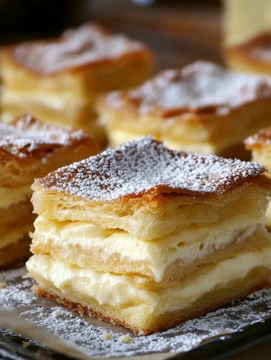 Puff Pastry Vanilla Custard Cream Squares - Kremsnite