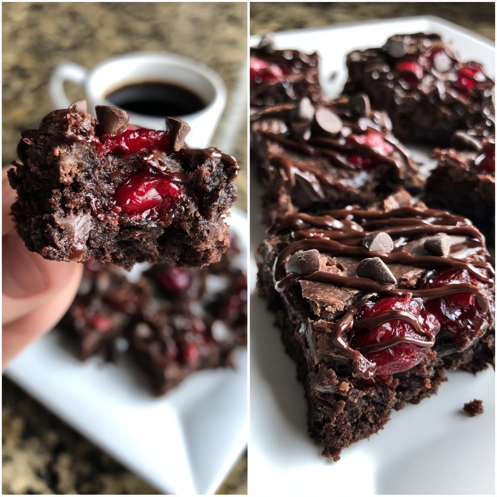 Chocolate Cherry Fudge Squares