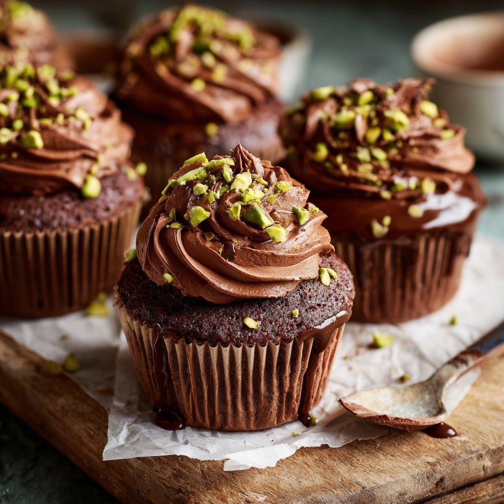 Chocolate Pistachio Cupcakes
