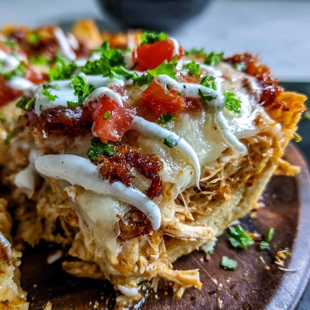 Shredded Chicken Nacho Casserole