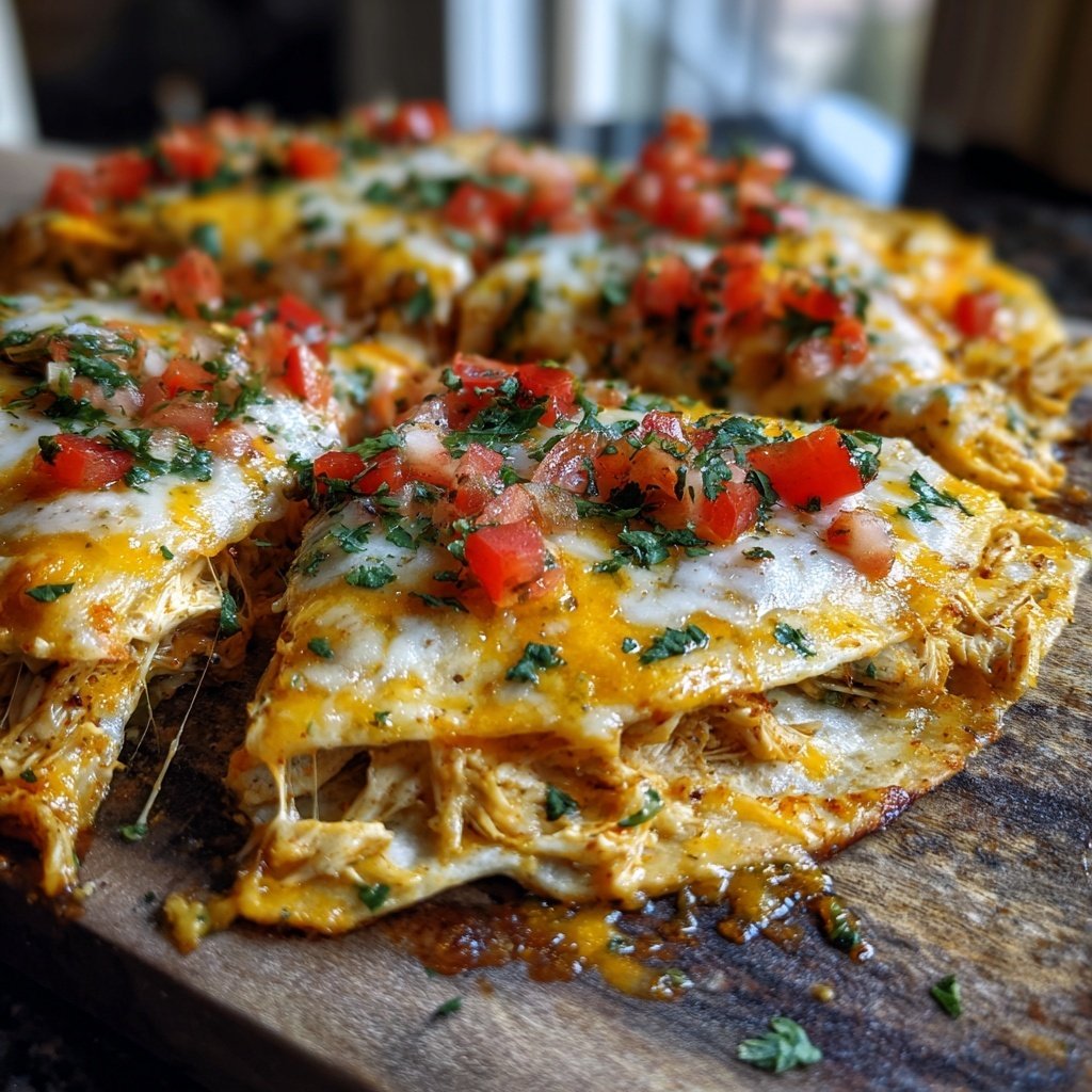Shredded Chicken Quesadilla Bake